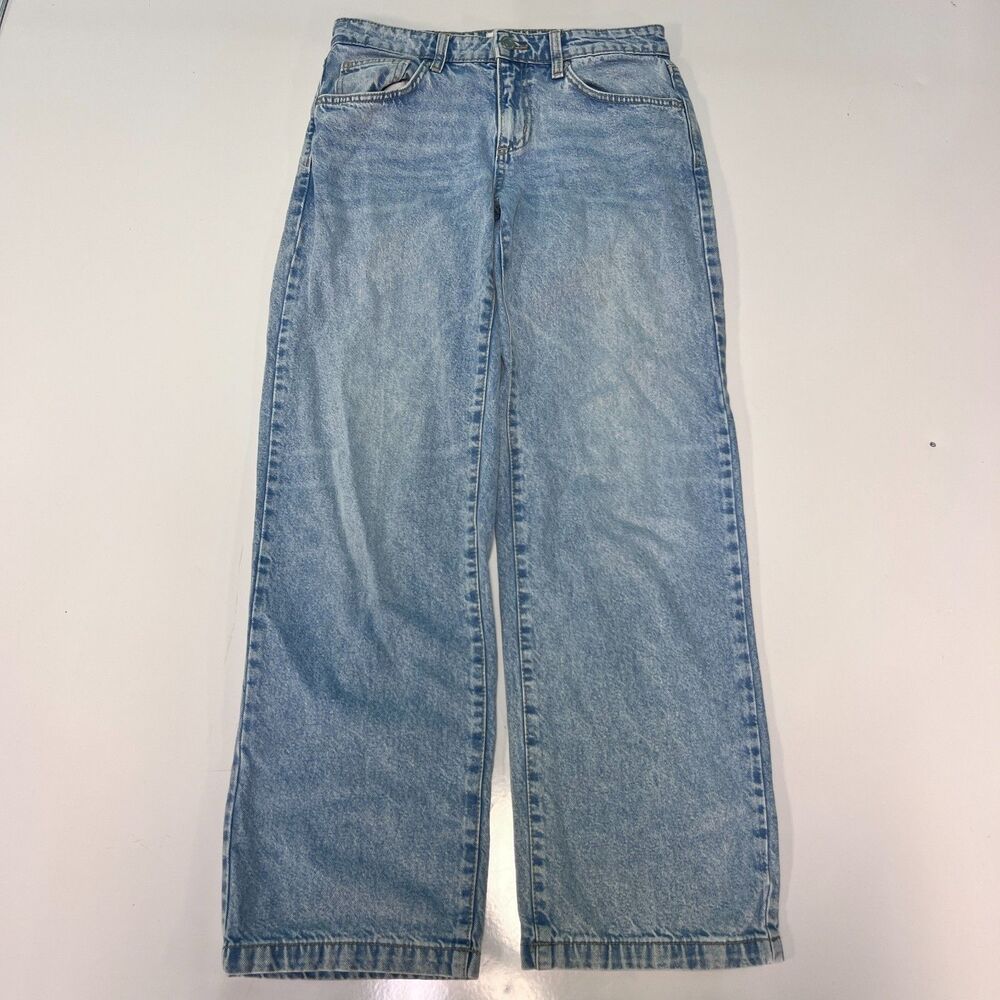 Cotton On Womens 26 Low Rise Straight Jeans Light Wash Baggy Denim 100% Cotton